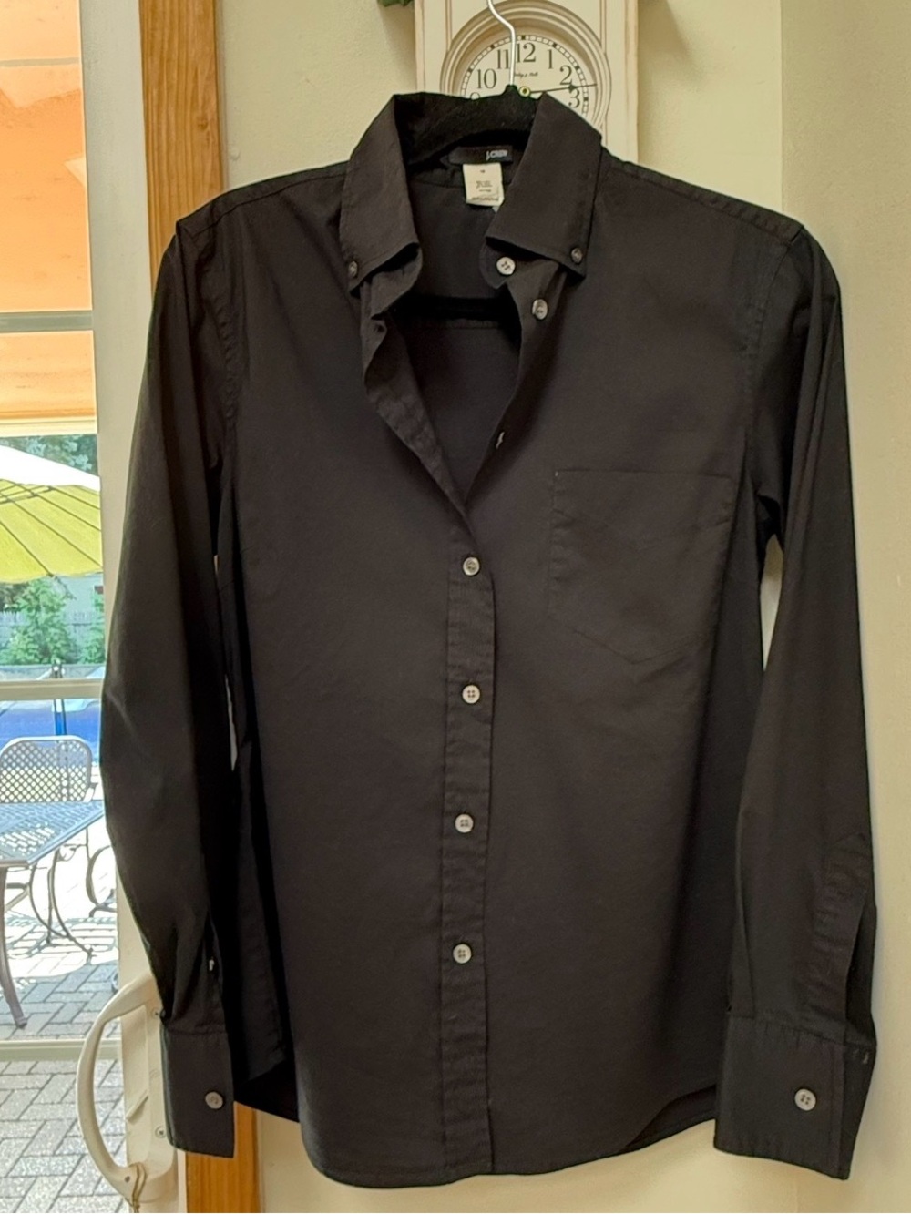J. Crew Men's Dark Gray Long-Sleeve Button-Down Shirt